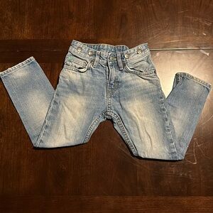 H&M girls jeans US 3-4 adjustable elastic button cinch waist